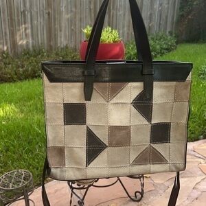 ▶️ Vitoria Napoli ◀️ Suede Leather Patchwork Bag